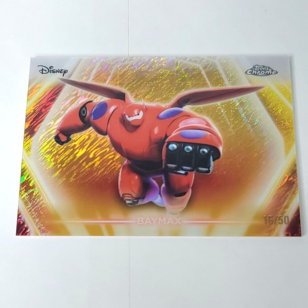 Baymax Topps 2026 Disney Neon Gold Shimmer Refractor Limited 16/50